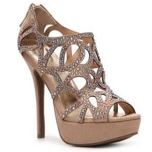 Zigi Soho | Sparrow Jeweled Heels Nude Suede